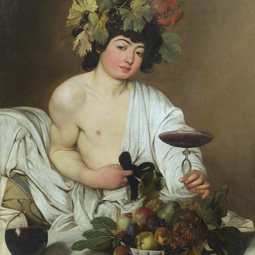 Copy of a masterpiece: Bacchus by Caravaggio, handmade reproduction
