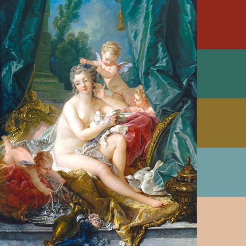 Dominant tones in François Boucher’s “The Toilet of Venus”