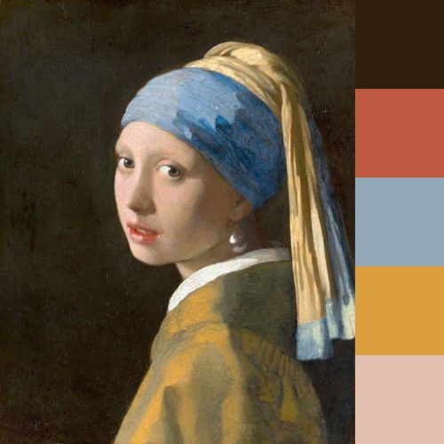 Dominant hues in Vermeer’s “Girl with a Pearl Earring”
