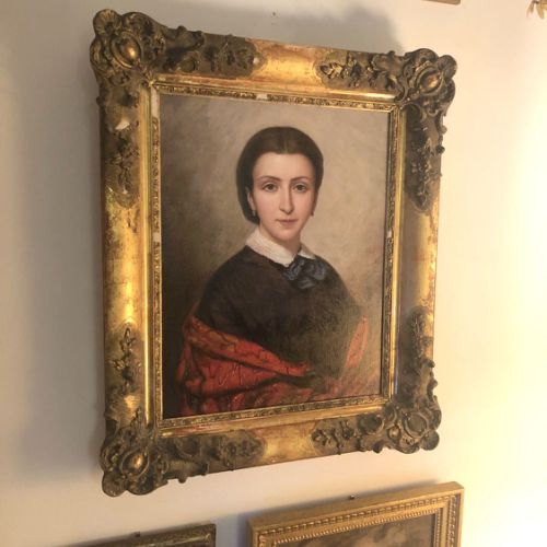 Framed historical portrait — faithful hand-painted reproduction