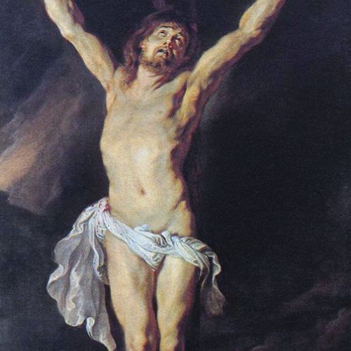 Have a reproduction on canvas of Christ on the Cross by Peter Paul Rubens painted