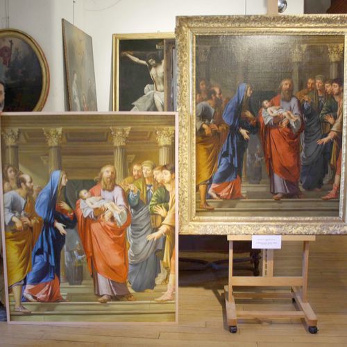 large-format composition with deep colors and balance