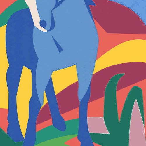 Silhouettes and flat areas in Franz Marc’s “Blue Horse”