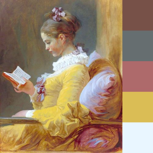 Dominant hues in Fragonard’s “The Reader”