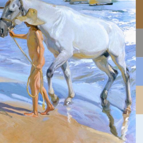 Characteristic color selection in Sorolla’s “Bathing the Horse”
