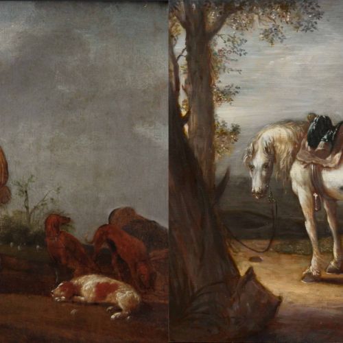 Museum-commissioned animal painting, oil reproduction depicting a horse.