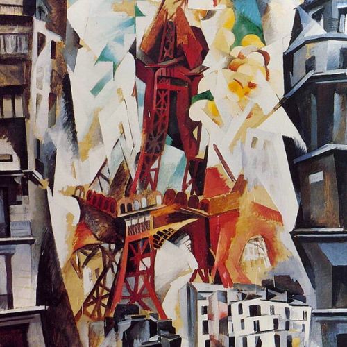 Example of a famous copied painting: Eiffel Tower with Trees by Robert Delaunay, customized painting