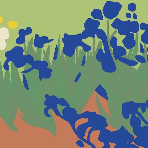 Mass structure in Van Gogh’s “Irises”