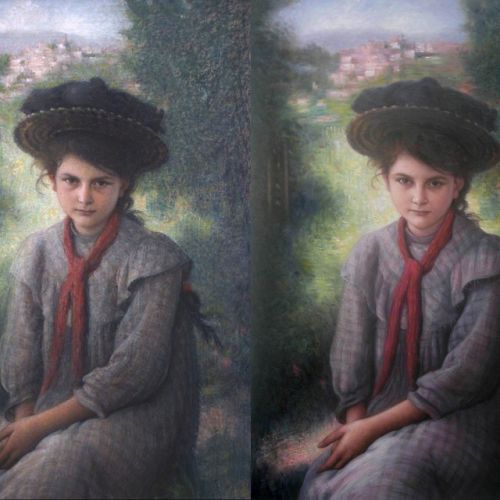 Impressionist portrait — oil reproduction capturing the nuances and texture of the brushstrokes