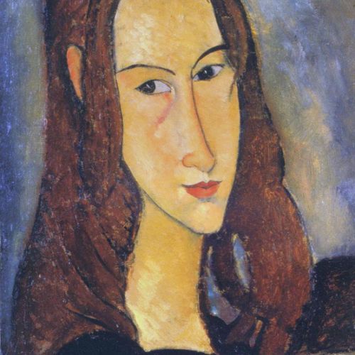 Handmade painting: Head of Jeanne Hébuterne Facing Right by Amedeo Modigliani