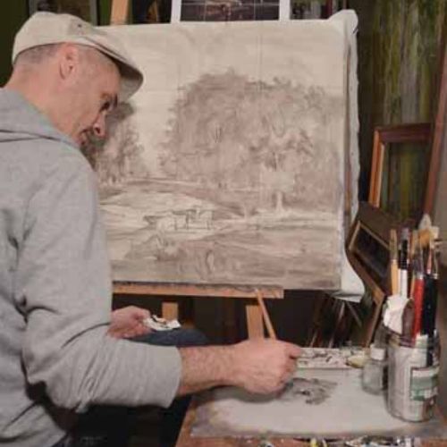 Painting demonstration: colour mixing on the palette