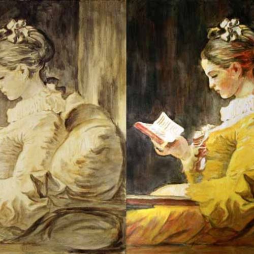 Fragonard’s The Reader: drawing and wash
