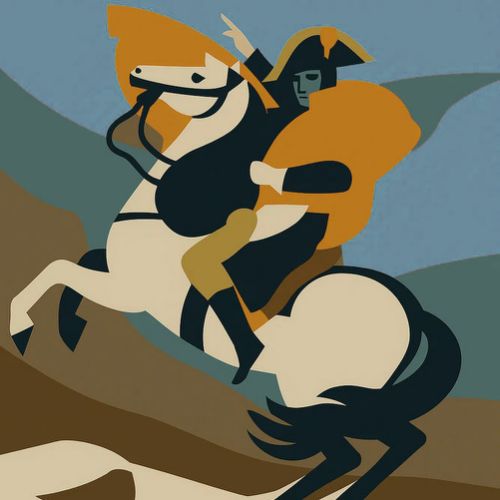 Color masses in David’s “Napoleon Crossing the Alps”