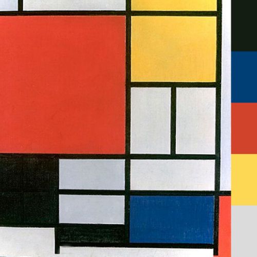 Predominant color choices in Mondrian’s “Composition with Red, Yellow, Blue, and Black”