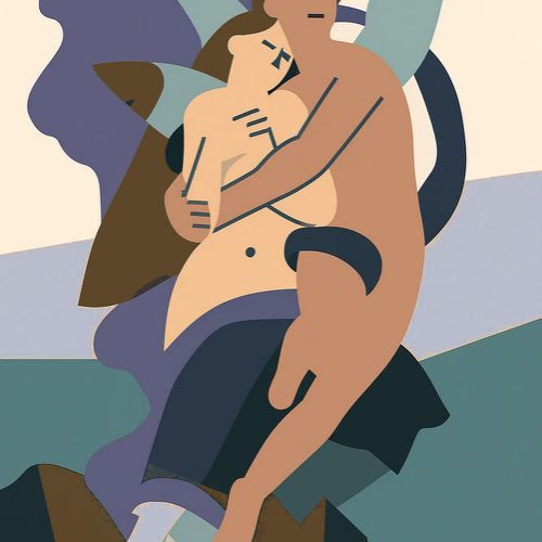 Organization of major forms in Bouguereau’s “The Abduction of Psyche”