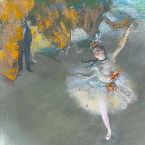 Copy of a famous painting: The Ballet by Edgar Degas, handmade
