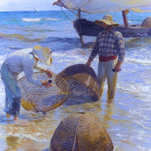 Faithful copy of Valencian Fishermen by Joaquin Sorolla, commissioned painting