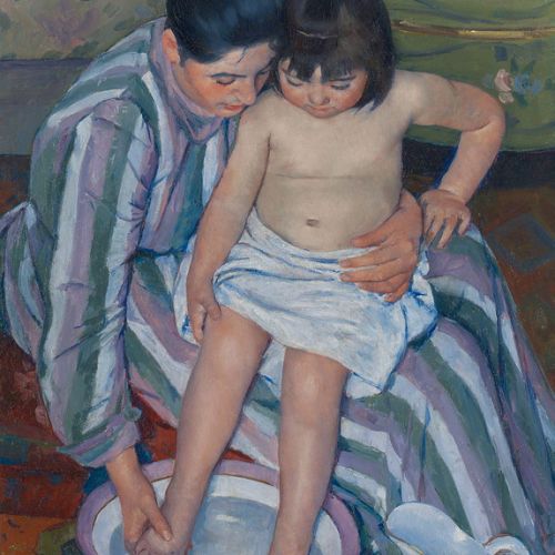 Handmade painting on order: The Child’s Bath by Mary Cassatt, faithful reproduction