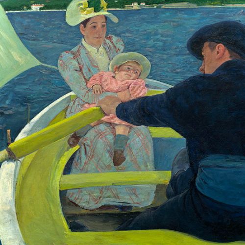 Handmade painting: faithful copy of Boating Party by Mary Cassatt, oil on canvas