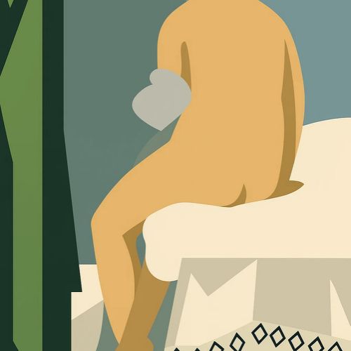 Graphic interpretation of main flat areas in Ingres’s “The Valpinçon Bather”