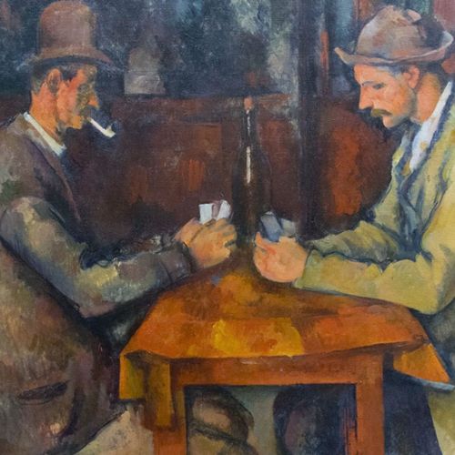 Have the painting The Card Players by Paul Cézanne reproduced, artisan painting