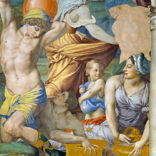Order a faithful copy of The Fall of the Manna by Agnolo Bronzino, oil reproduction