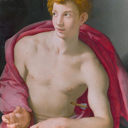 Find a copyist painter for Portrait of a Young Man as Saint Sebastian by Agnolo Bronzino, painting on demand