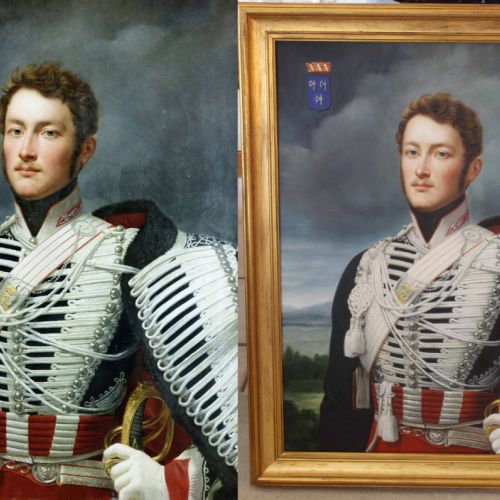 Antique Portrait — Oil copy faithful to the details of the original painting