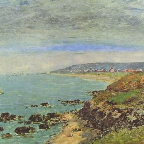 Oil painting on canvas: reproduction of Atlantic Coast near Benerville by Eugène Boudin, commissioned