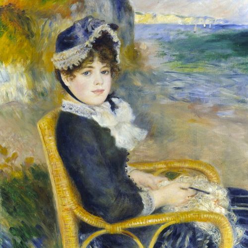 Looking for a copyist for Seated Woman by the Seashore by Auguste Renoir, faithful copy on order
