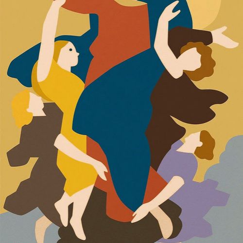 Simplified major color blocks in Poussin’s “The Assumption of the Virgin”