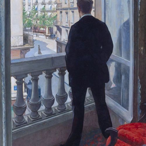 After Caillebotte, reproduction of Young Man at His Window