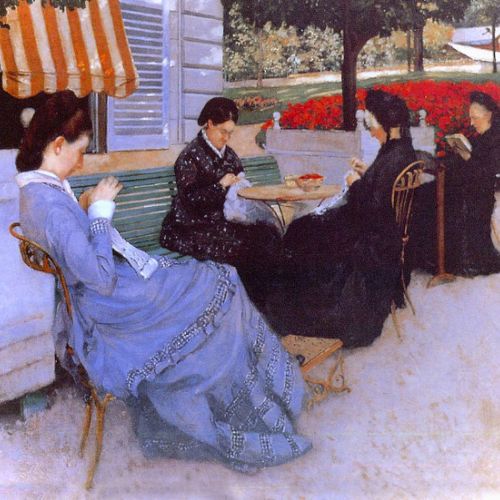 Hand-painted copy of Portraits in the Countryside by Gustave Caillebotte