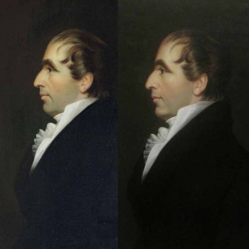 Profile — copy of an old portrait painting, faithful likeness