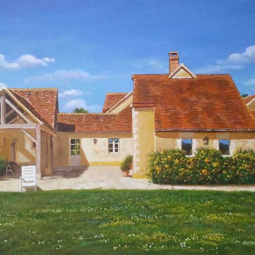 House portrait — painting from photo, faithful and luminous rendering