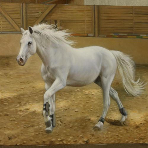Galloping horse — energy and elegance rendered in oil painting