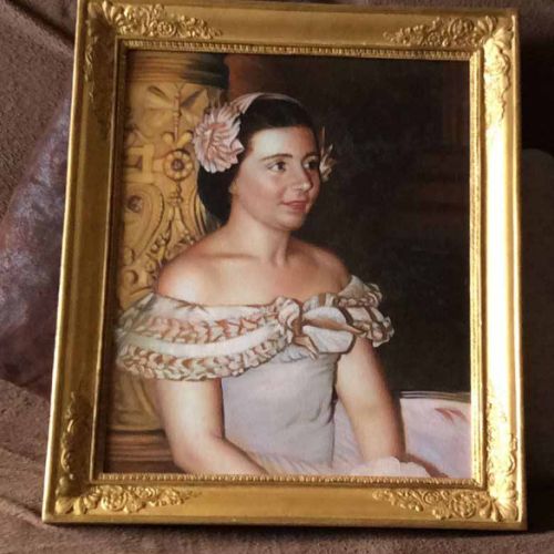 Opera singer — framed portrait painted in oil, bust format