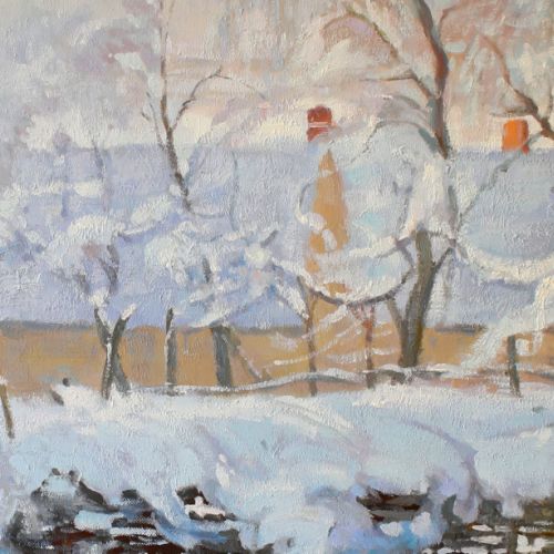 Detail of the landscape showing an interpretation of snow rendering