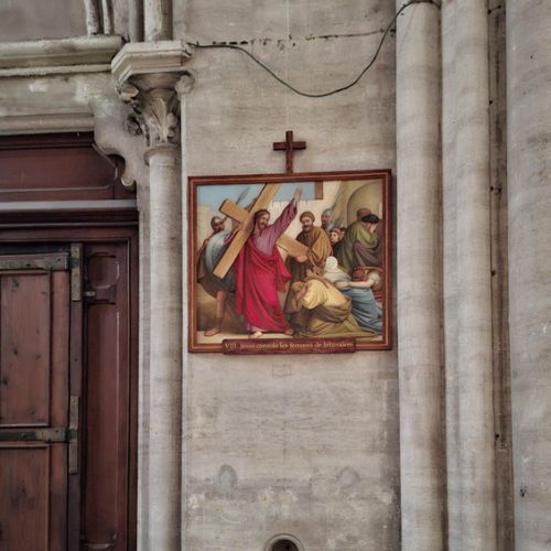 Oil reproduction installed in a church — meticulous work, harmonious result
