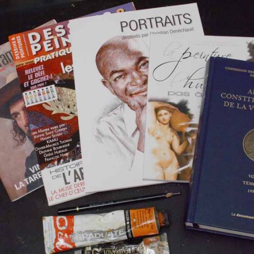 Books and magazines — published articles, painting lessons, and professional portraits