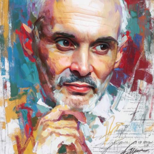 Portrait of a man interpreted in a strong pictorial style, with freedom of color and brushwork