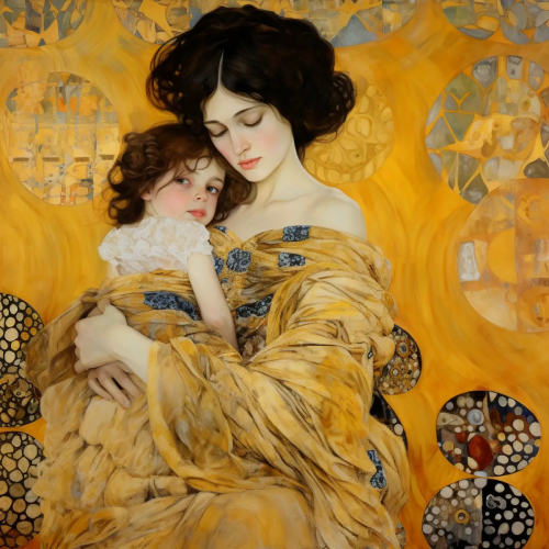 Klimt-inspired character — oil painting after an AI image