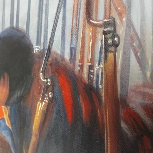 Detail of a Napoleonic painting, work on uniform and colors