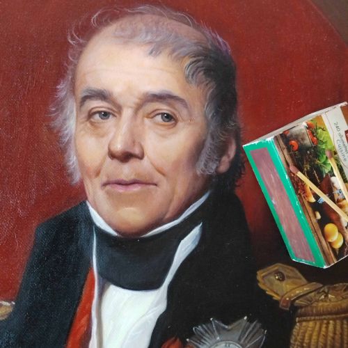 Very close-up detail of a classical portrait