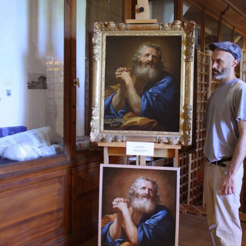 Original and copy — portrait of Saint Peter created for a church, commissioned work