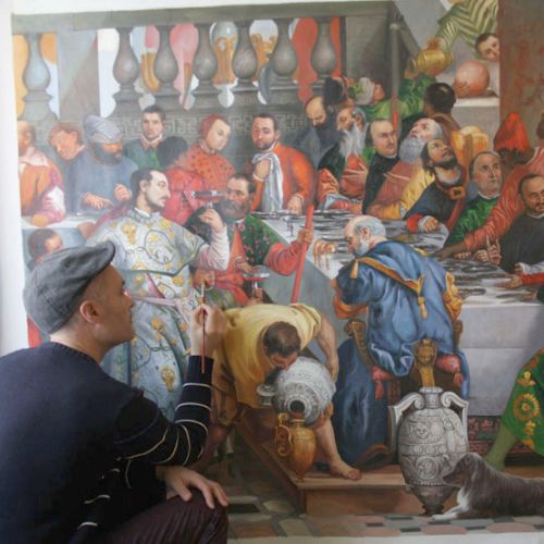 Custom creation — large oil painting on canvas, made in studio